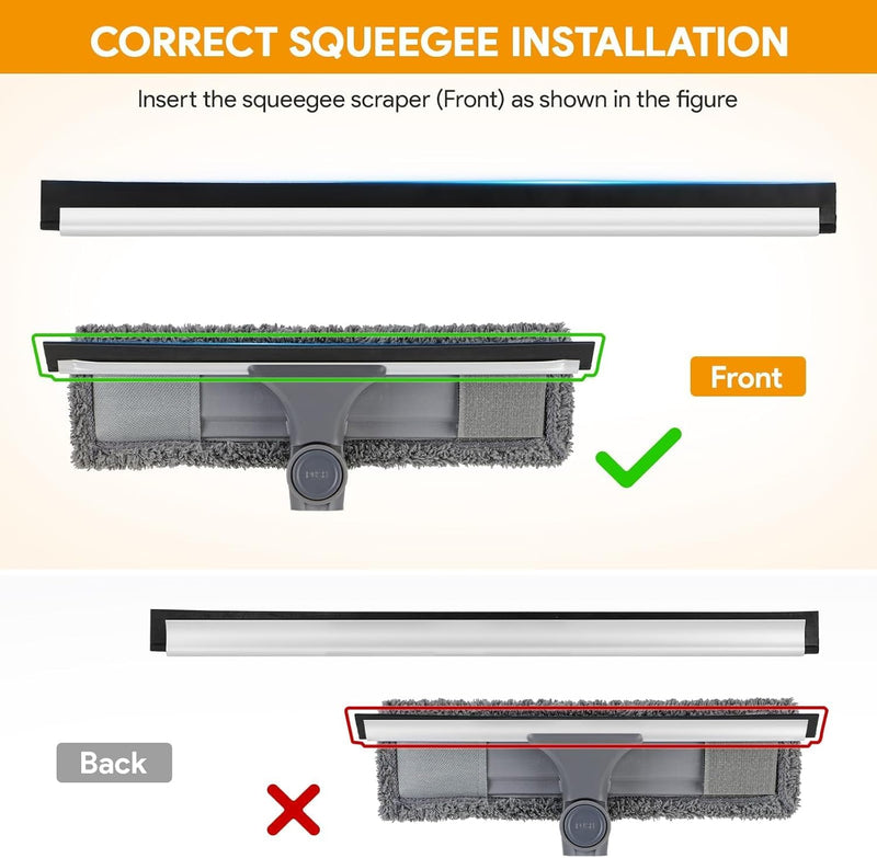 Fensterabzieher-Reiniger, 2-in-1-Fensterreiniger-Reinigungsset mit Verlängerungsstange, Fensterwasch