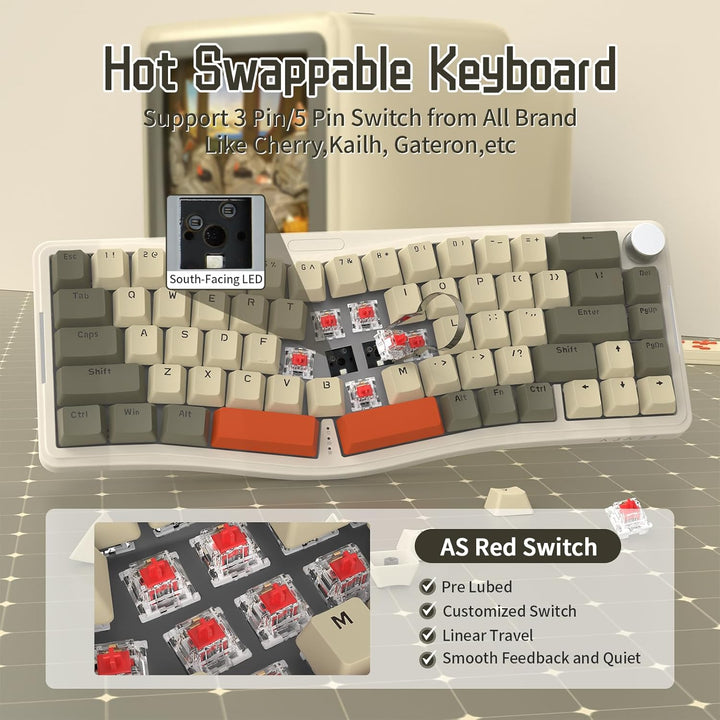 ATTACK SHARK AKS068 Alice 60% Mechanische Gaming Tastatur, USB-C Kabelgebundene Apex Pro Mini RGB Ke