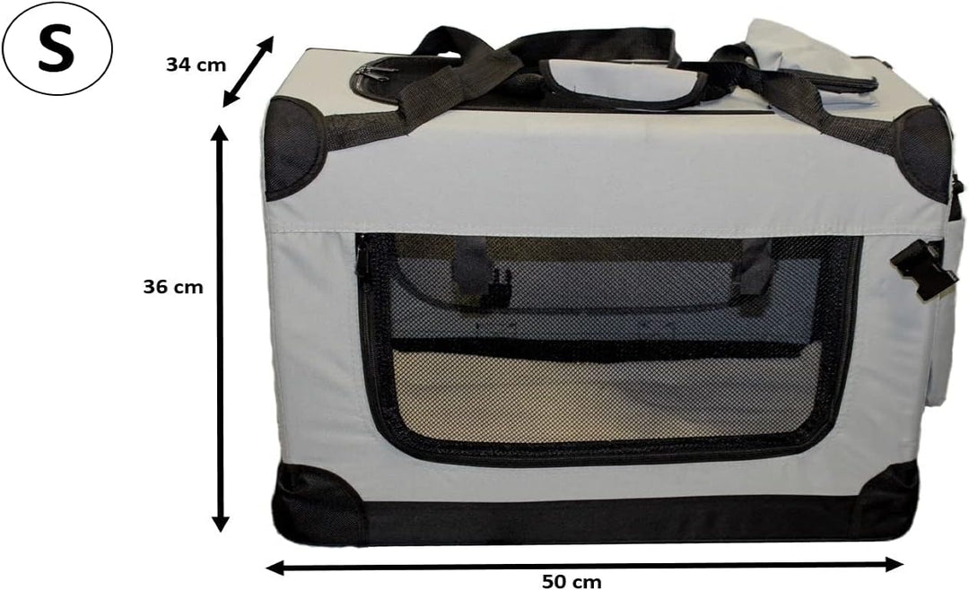 walexo Faltbare Hundebox Hundetransportbox Katzentransportbox Katzenbox (GRAU, S) GRAU S, GRAU S