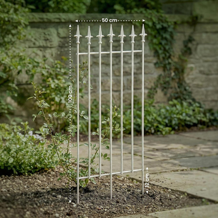 CLP Rankgitter Metall 100x50 cm Elisa, Kletterhilfe stabil für Rosen und Efeu, Pflanzgitter im Jugen