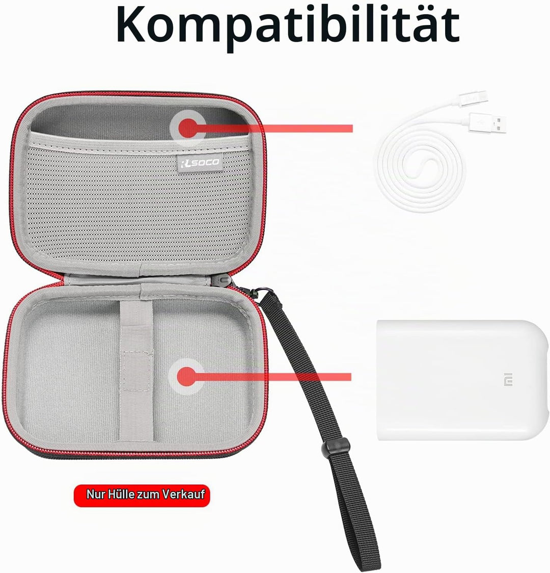 Tasche für Liene Pearl K100 Mini Fotodrucker | RLSOCO Reiseschutztasche für Liene Pearl K100 2x3 Min
