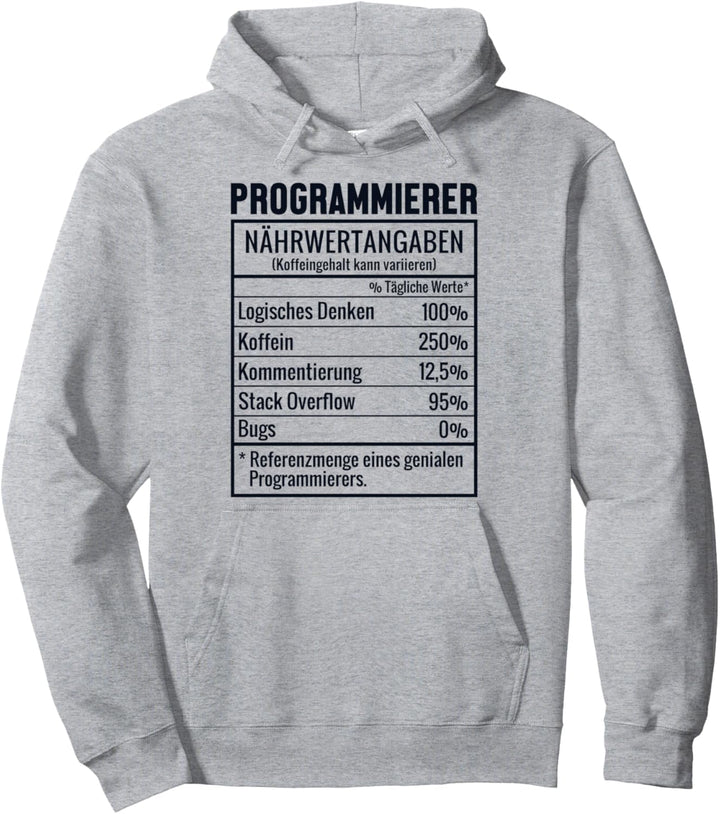 Programmierer Nährwertangaben Developer Coder Programmierer Pullover Hoodie