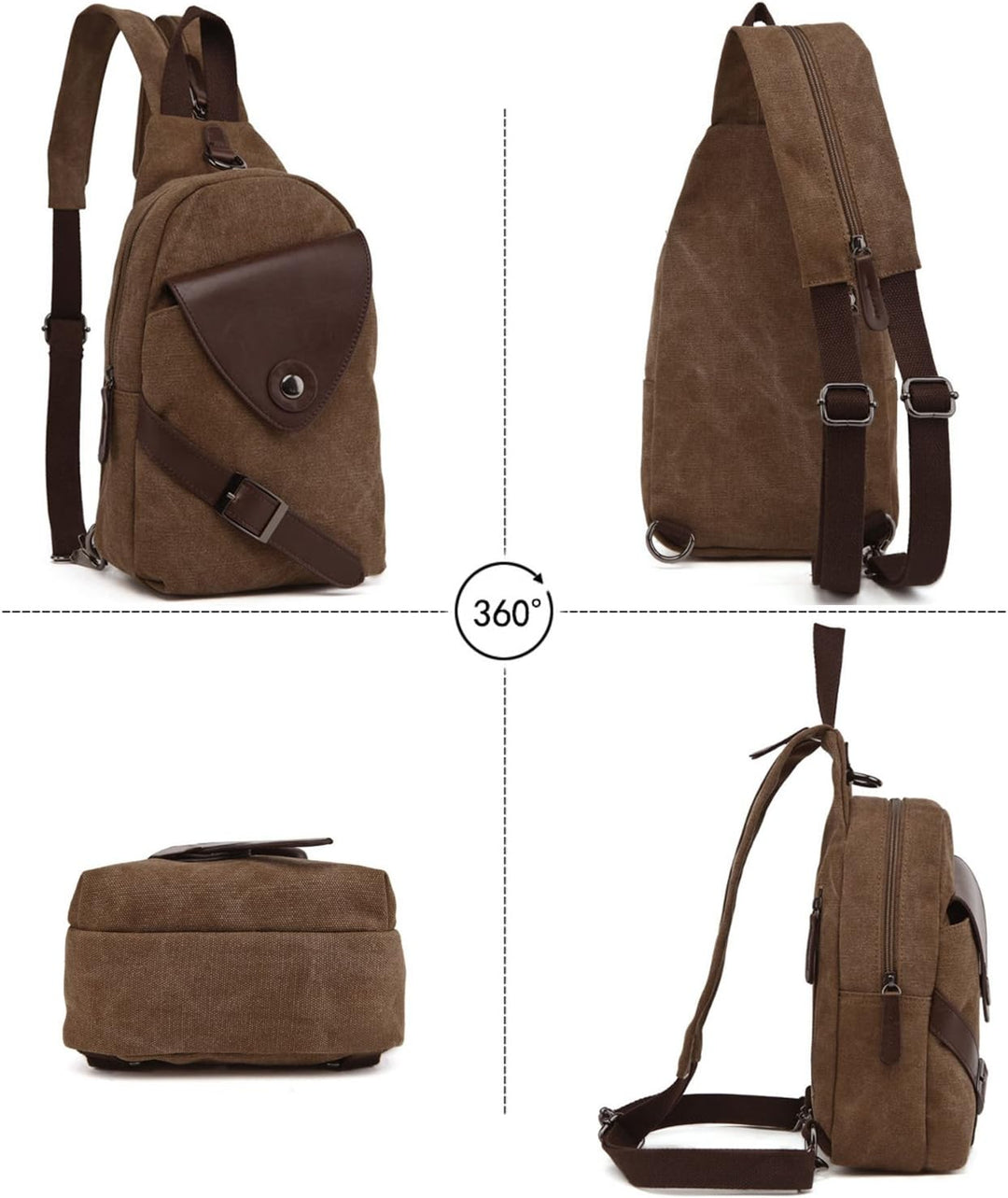 FANDARE Klassische Sling Bag Sport Rucksack Party Outdoor Tragbare Crossbody Tasche Damen/Herren Bre