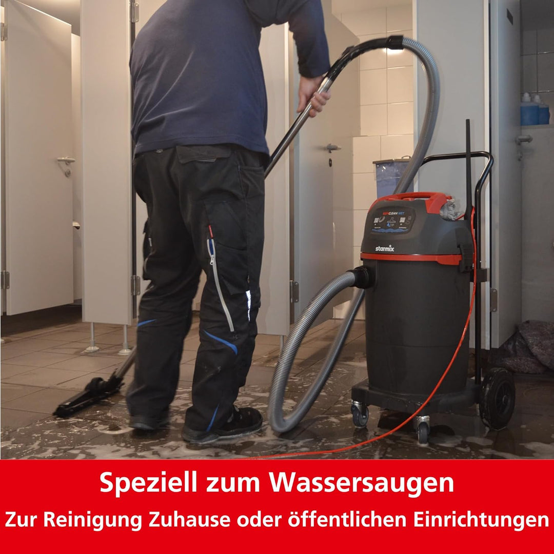 Starmix uClean LD-1445 Wet - Nass-/Trockensauger mit Ablassschlauch, stabilem Fahrgestell, 1400 W, 4