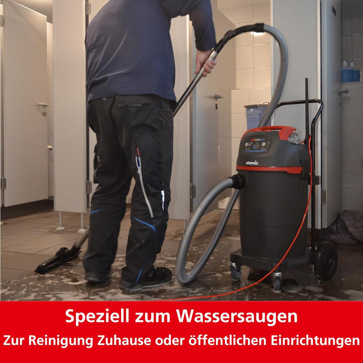 Starmix uClean LD-1445 Wet - Nass-/Trockensauger mit Ablassschlauch, stabilem Fahrgestell, 1400 W, 4