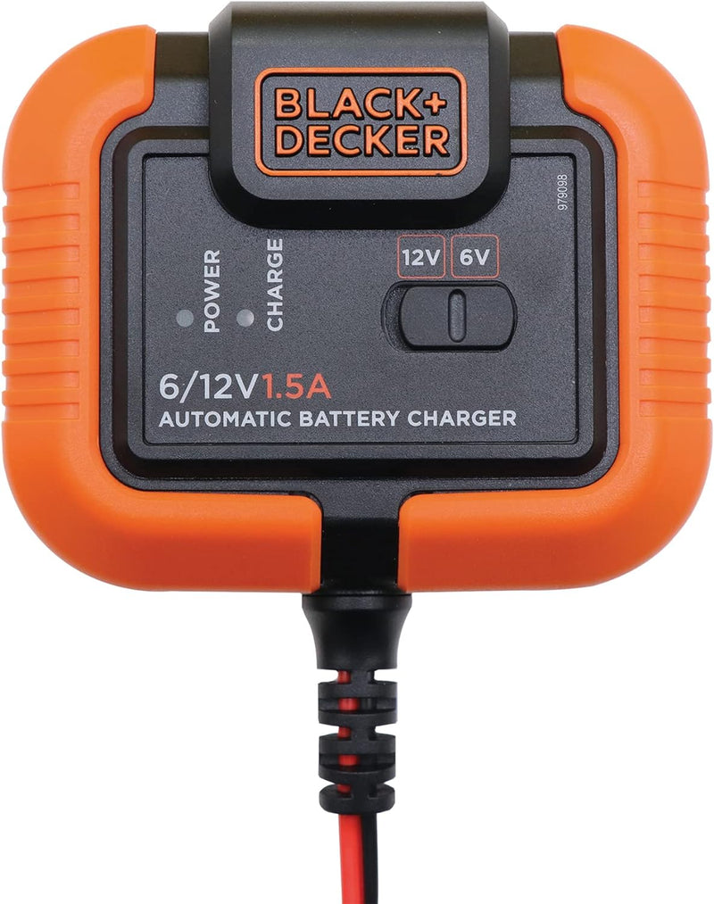 BLACK+DECKER 201868 Batterieladegerät 6/12V – 1.5A Auto-Motorad, ladungserhaltung Automatisch 6-12V