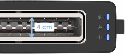 Firefox AB900 Toaster, Weiss, langer Schlitz für 2 Scheiben, 900 W, Auftaufunktion, Krümelschublade