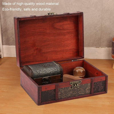 Tyenaza Aufbewahrungsbox aus Holz im Vintage-Stil mit grossem Fassungsvermögen, Vintage-Dekorationsb