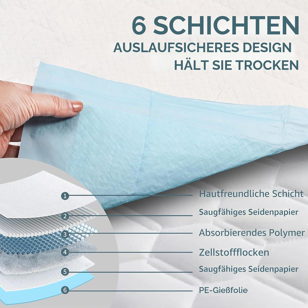 PIPI Matten für Hunde, 100 Stück Trainingspads, Wickelunterlagen Einweg 33X45cm, Einmalunterlagen, A