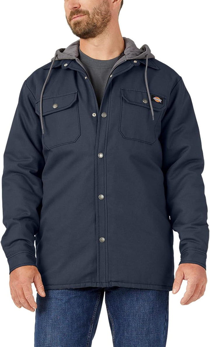 Dickies Herren Fleece Hooded Duck Shirt Jacket with Hydroshield Arbeits-Utility-Oberbekleidung XS Du