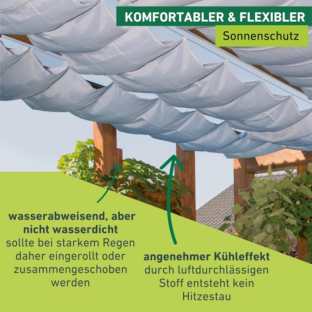 Windhager Sonnensegel für Seilspanntechnik, Wintergarten und Terrassen Beschattung, Seilspannmarkise