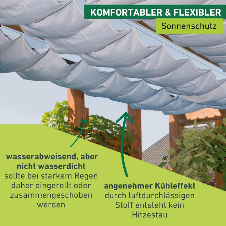 Windhager Sonnensegel für Seilspanntechnik, Wintergarten und Terrassen Beschattung, Seilspannmarkise