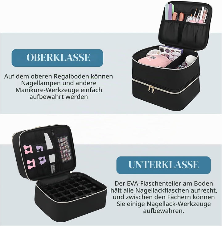 volumoon Nagellack Aufbewahrung Tasche Gross,Tragbare Tragetasche für UV Lampe, Doppelschicht Nagell