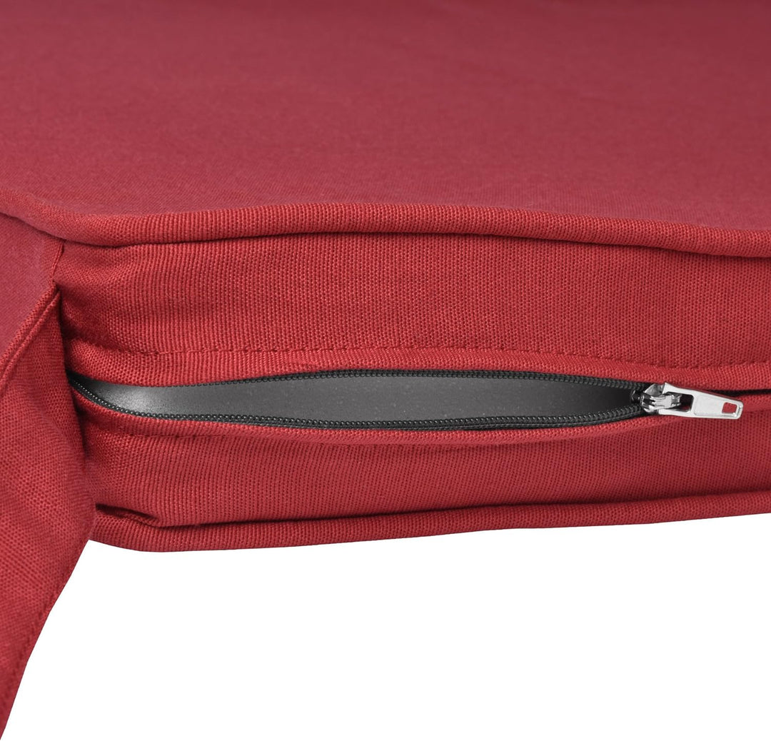 Beautissu Loft SK Stuhlkissen 45x40 cm Rot - 4er Set Stuhlpolster mit Bändern Sitzkissen für Stühle,