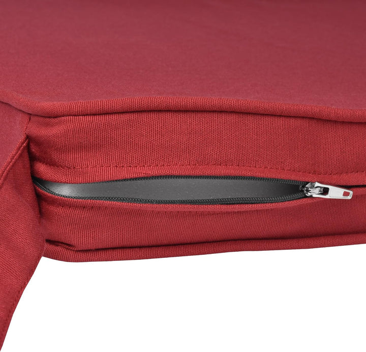 Beautissu Loft SK Stuhlkissen 45x40 cm Rot - 4er Set Stuhlpolster mit Bändern Sitzkissen für Stühle,