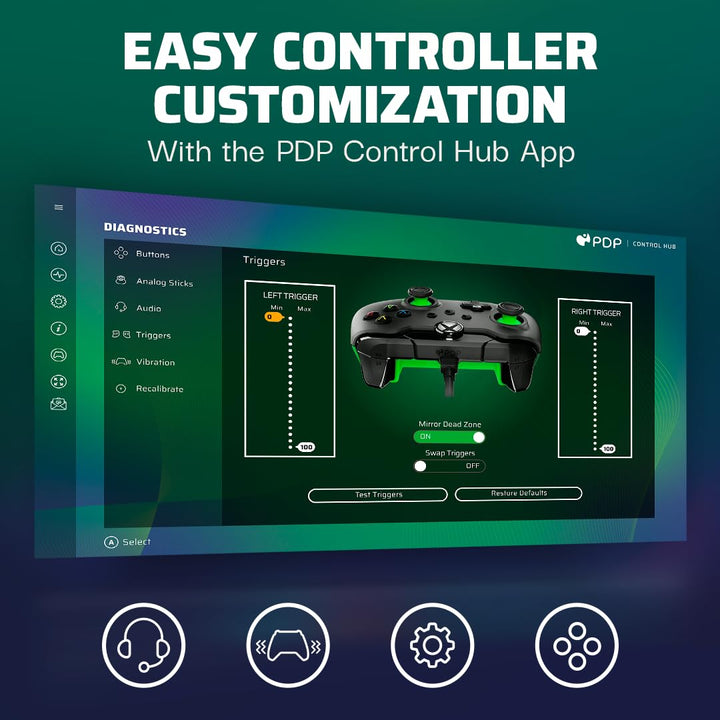PDP verkabelt Controller Neon Schwarz für XBOX Series X|S, Gamepad, Video Game , Gaming Controller,
