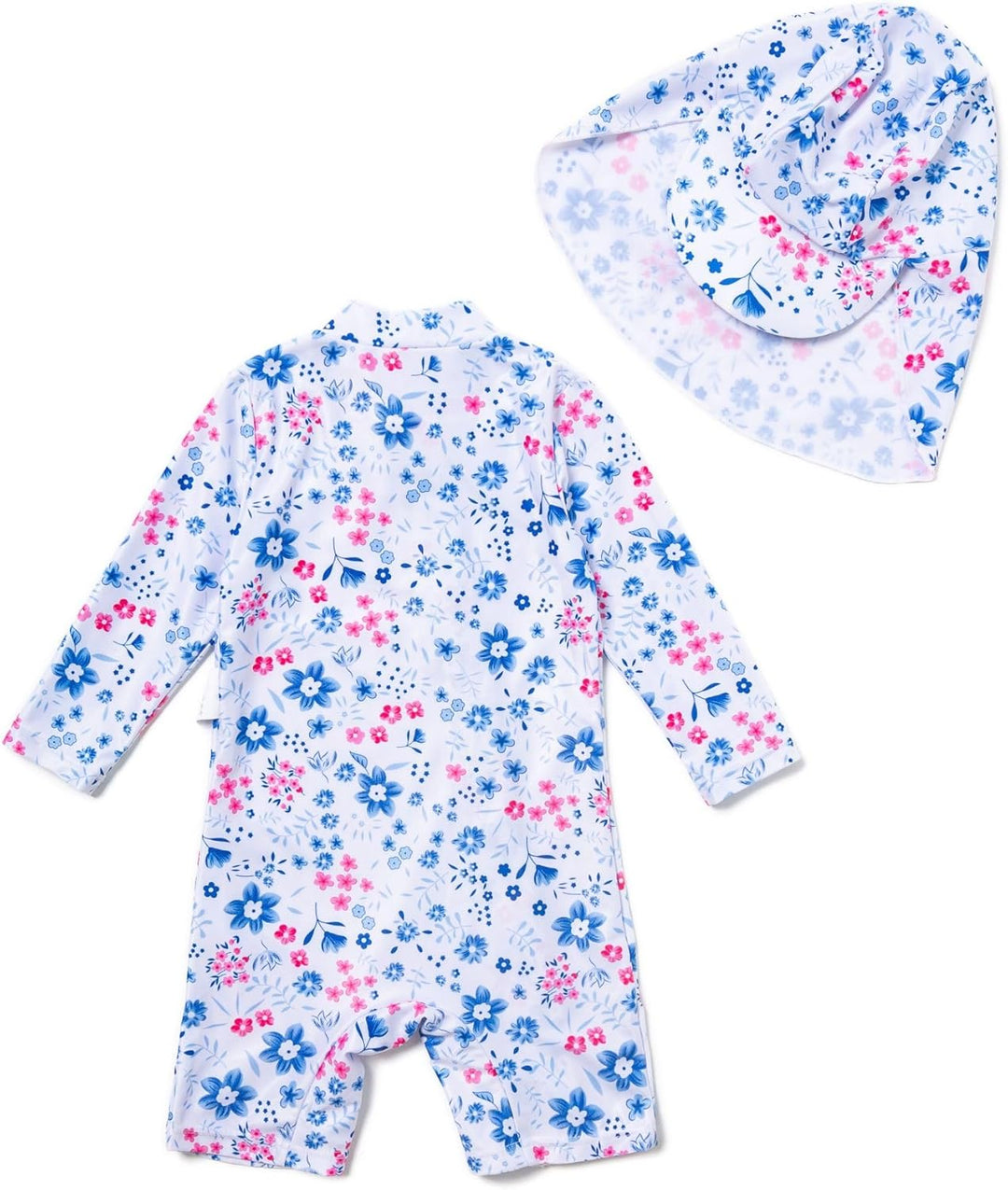BONVERANO Baby Mädchen Recycelter Badeanzug mit einem durchgehendem Reissverschluss UV-Schutz 50+ 18