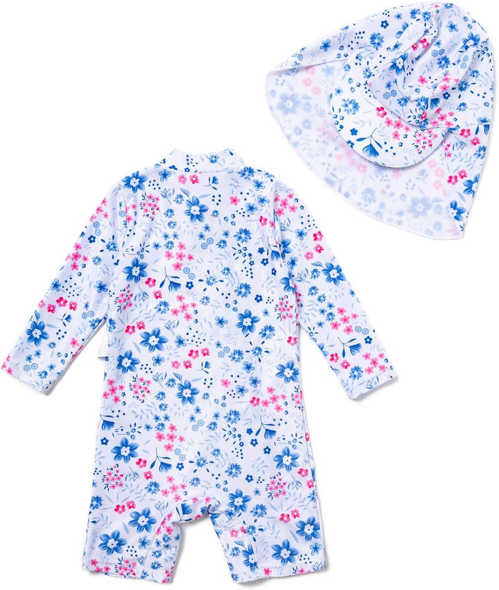 BONVERANO Baby Mädchen Recycelter Badeanzug mit einem durchgehendem Reissverschluss UV-Schutz 50+ 18