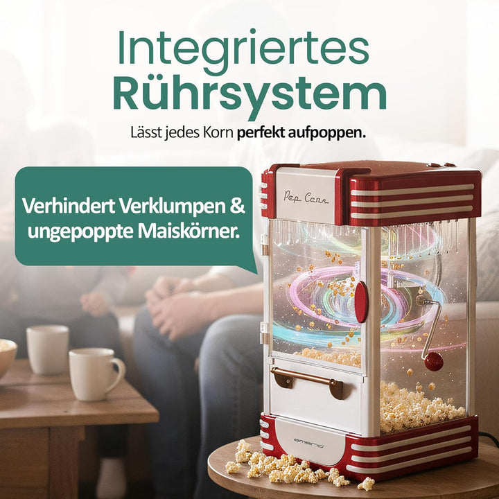 Emerio Popcornmaschine POM-120650, antihaftbeschichteter Behälter auch für süsses oder salziges Popc