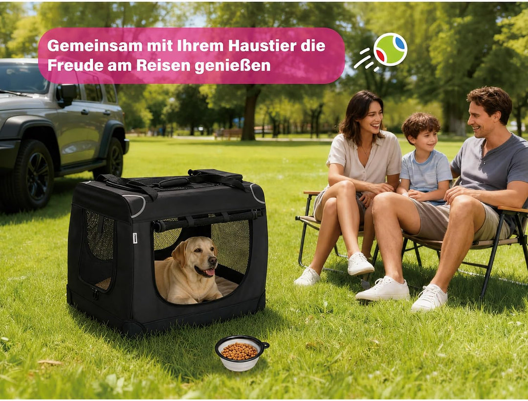 Zedelmaier Hundebox Faltbar Hundetransportbox, XXL 90x65x61cm, robust Transportbox für Hund Gross Hu