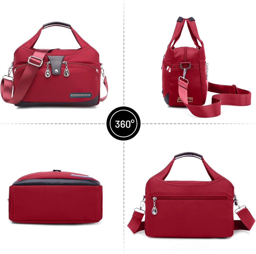 DIRRONA Damen Umhängetasche Multi Pocket Crossbody Bag Schultertaschen Leicht Handtasche Waterproof