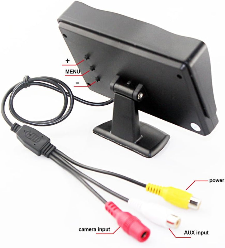 4,3-Zoll-Umkehrmonitor für Umkehr- und Frontkamera/12-24 Volt/Kamera Stromversorgung/Bildspiegelung/