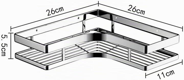 Dusch-Caddy Eckregal, Edelstahl Rostfrei, Wandmontiert, Badezimmer Organizer mit Geschirrhalter
