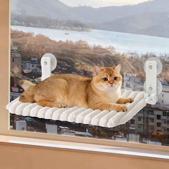 Weiche Katzen Fensterhängematte Sitzstange Faltbar mit Abnehmbarem und Wendbarem Bezug Saugnäpfen Fe