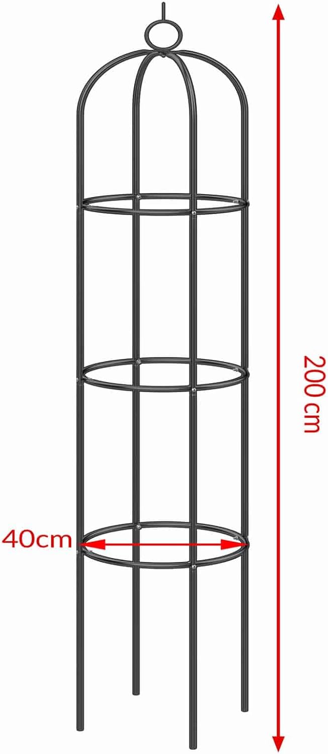 Gardebruk® 4X Rosensäule 200x40cm Metall Stabil Wetterfest Garten Rankgitter Rankhilfe Ranksäule Met