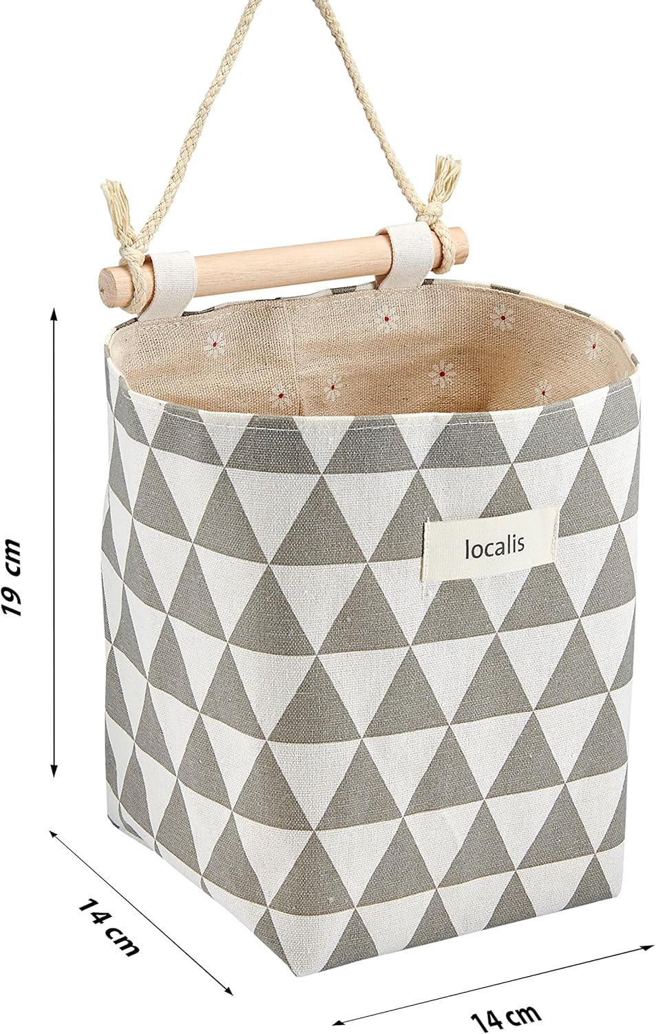 LOCALIS Hängeaufbewahrung - 2er Set - Stoff, mit Innenfutter - 14 x 14 x 19 cm (LxBxH) - Hängeorgani