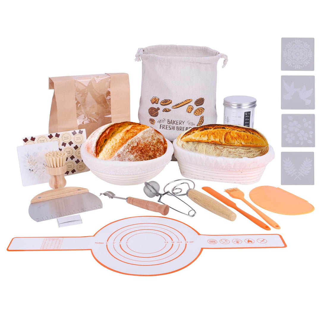 Brot Backen Zubehör, Gärkörbchen Für Sauerteig Starter Set, Gärkorb Brot Brot Backen Mit Sauerteig S
