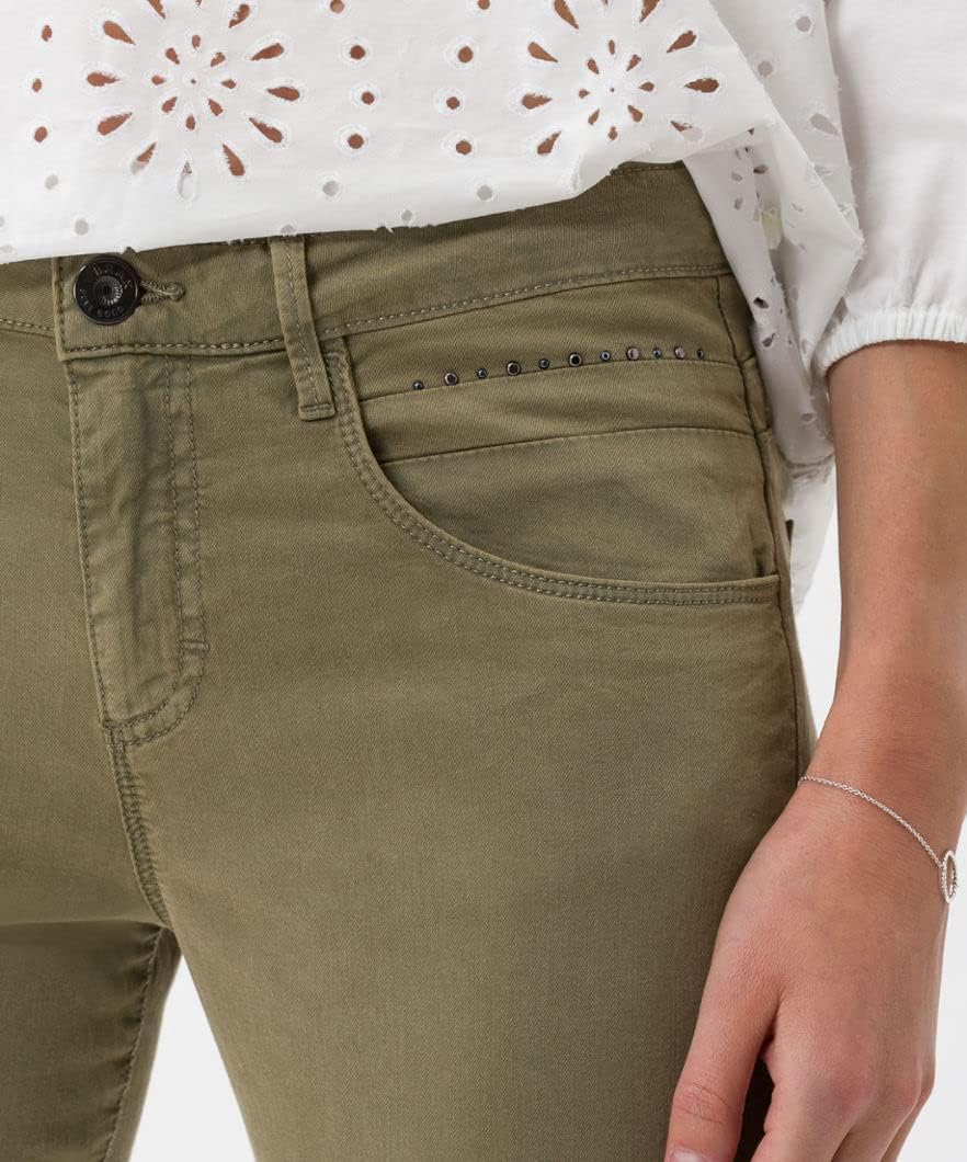 BRAX 7/8 Damen Jeans Hose Style Skinny Jeans S 7/8 Stretchdenim Blue 26W / 32L Olive, 26W / 32L Oliv