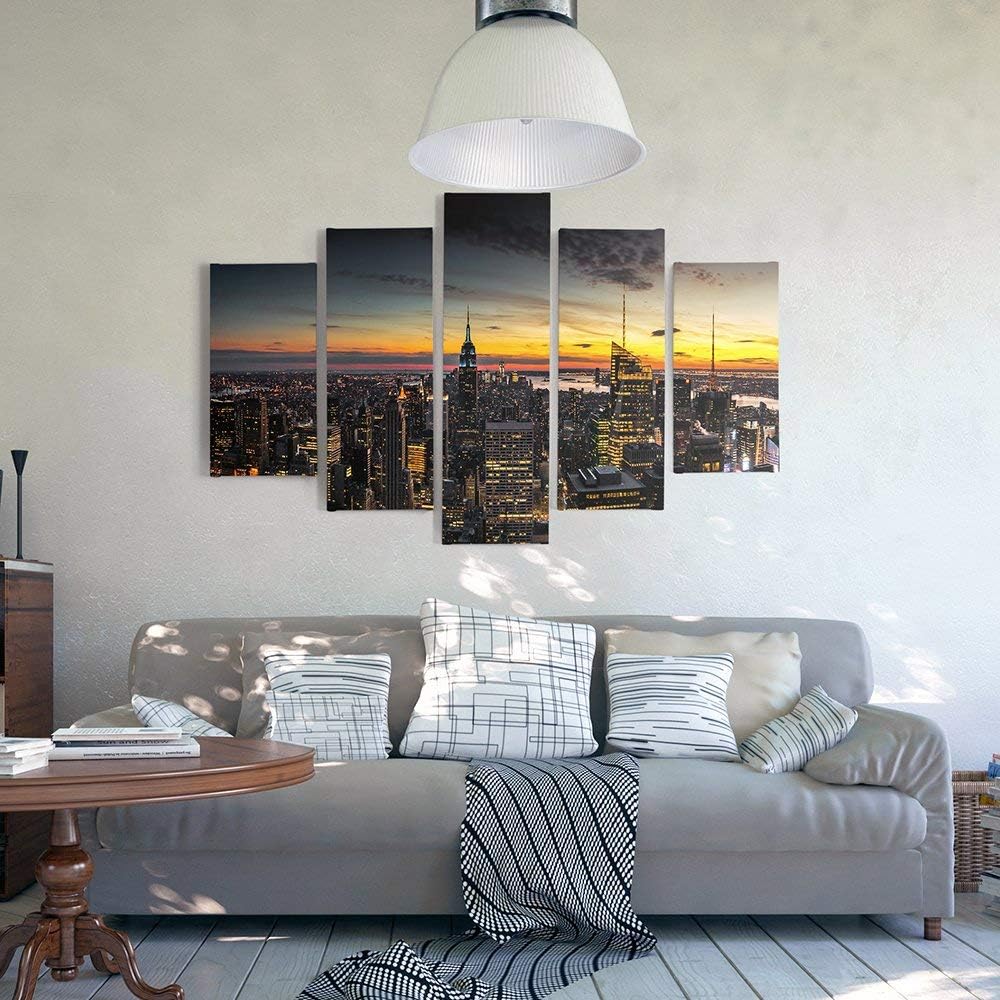 Feeby. Leinwandbild - 5 Teile - Bilder, Wand Bild, Wandbilder, Kunstdruck XXL, 5-Teilig, Typ A, 200x