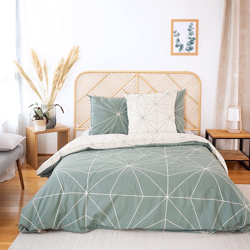 CÔTE DECO Bettwäsche mit Bettbezug 220 x 240 cm + 2 Kopfkissenbezüge 63 x 63 cm, Bettwäsche-Set für
