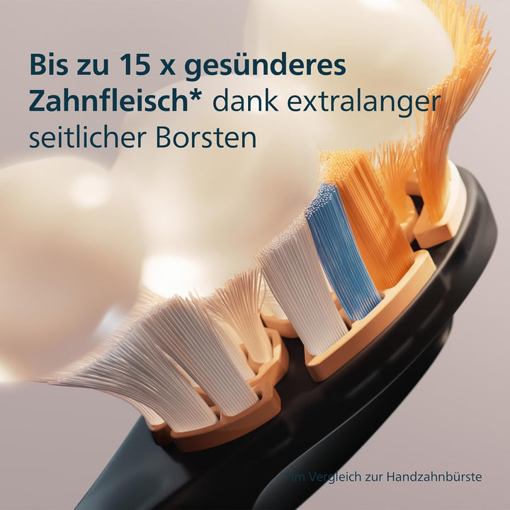 Philips Sonicare A3 Premium All-in-One, Original Ersatzbürstenköpfe, Schwarz, 4er-Pack, HX9094/88 Ne