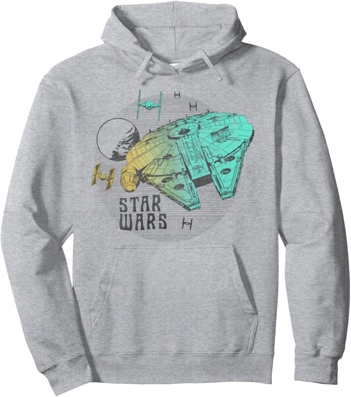 Star Wars: The Rise Of Skywalker Millennium Falcon Retro Pullover Hoodie