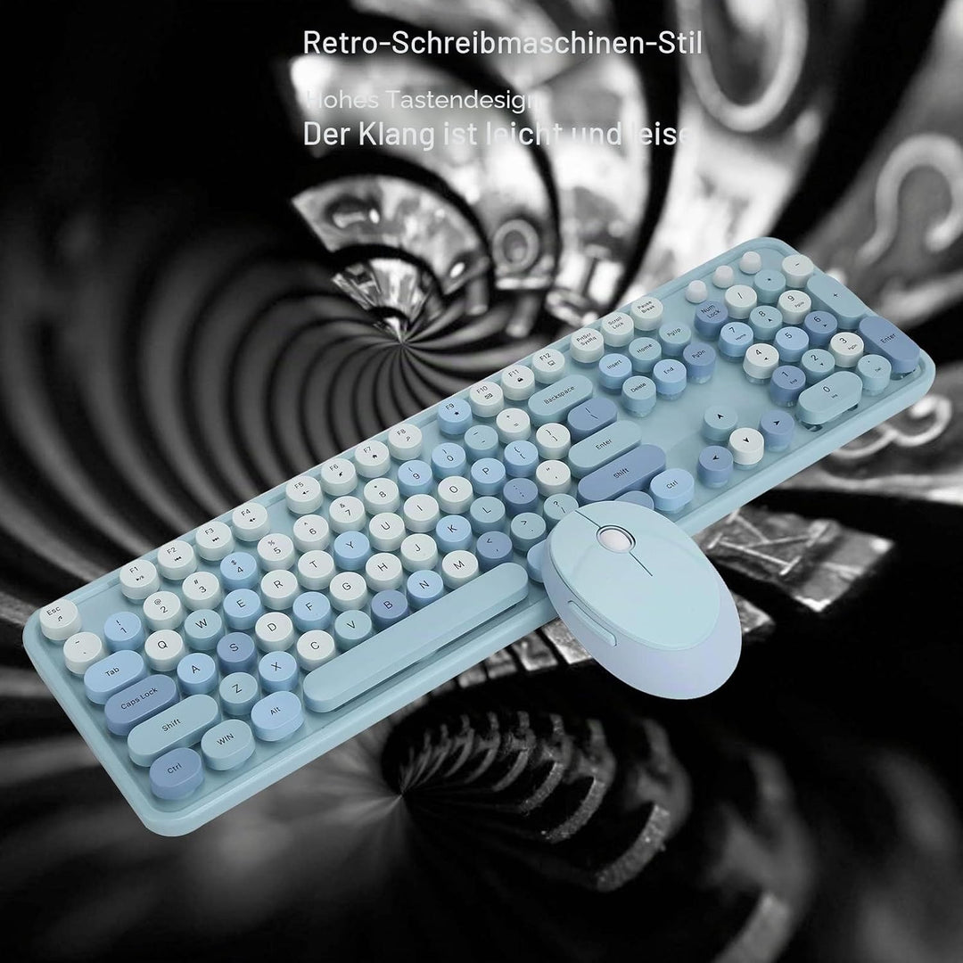 2.4G kabellose Tastatur Maus, Laptop Office Tastatur und Maus Combo, 1600 DPI Wireless Keyboard Mous
