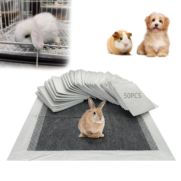 PIPI Matten für Kaninchen, Hygienematte für Meerschweinchen, 50 Stück Einweg-Käfigeinlagen mit Super