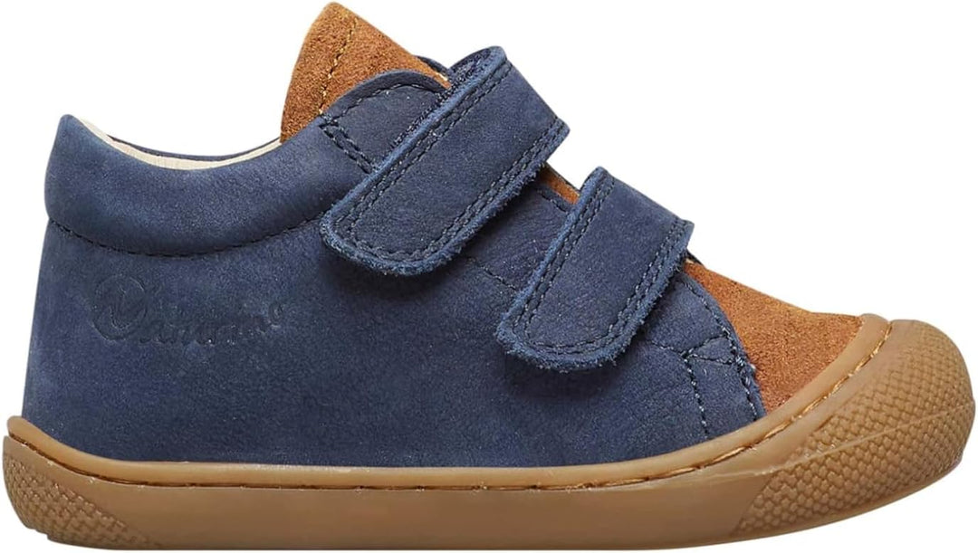 Naturino Lauflernschuhe aus Nappaleder 17 EU Marineblau Braun, 17 EU Marineblau Braun