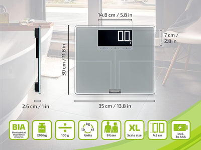 Soehnle Körperanalysewaage Shape Sense Connect 200 mit Bluetooth, digitale Personenwaage für Premium