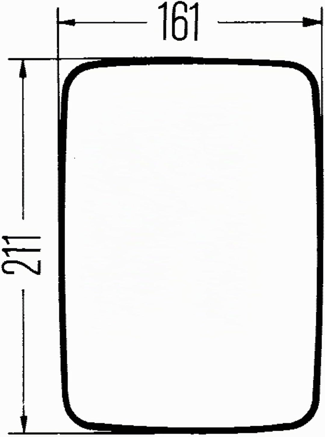HELLA - Weitwinkelspiegel - geschraubt - Kunststoffgehäuse - schwarz - Breite: 211mm - Höhe: 161mm -