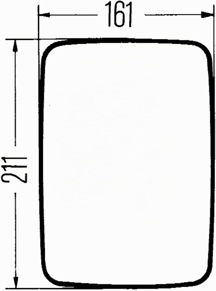 HELLA - Weitwinkelspiegel - geschraubt - Kunststoffgehäuse - schwarz - Breite: 211mm - Höhe: 161mm -
