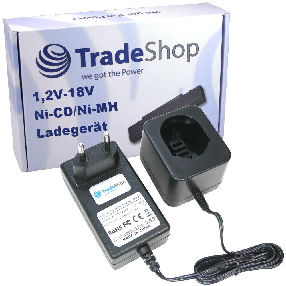 Trade-Shop 220V Netzteil Ladegerät Ladekabel (1,2V-18V Ni-MH Ni-Cd) kompatibel mit Black & Decker En