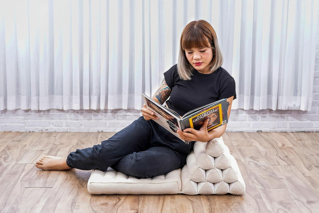 Leewadee Thai-Kissen Falt-Matratze Chill-Out Klapp-Matte Gepolsterte Lesestütze Boden-Liege-Matte mi