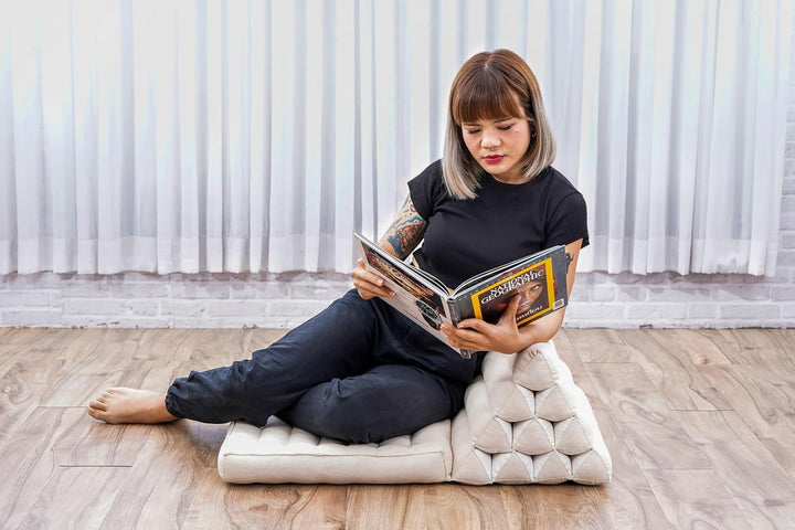 Leewadee Thai-Kissen Falt-Matratze Chill-Out Klapp-Matte Gepolsterte Lesestütze Boden-Liege-Matte mi