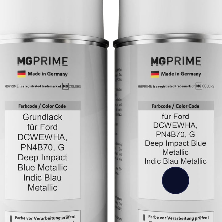 MG PRIME Autolack Sprühdosen Set für Ford DCWEWHA / PN4B70 / G Deep Impact Blue Metallic/Indic Blau