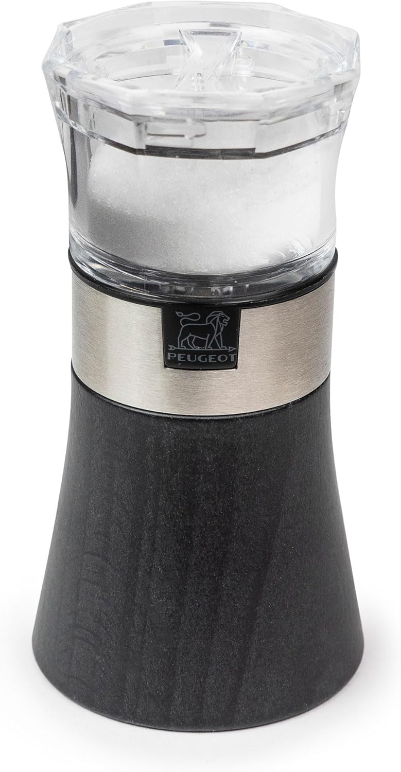 PEUGEOT - 2-in-1 Pfeffermühle + Salzspender Oslo 11 cm - Mit schwarzem Pfeffer - Aus Holz mit PEFC-S