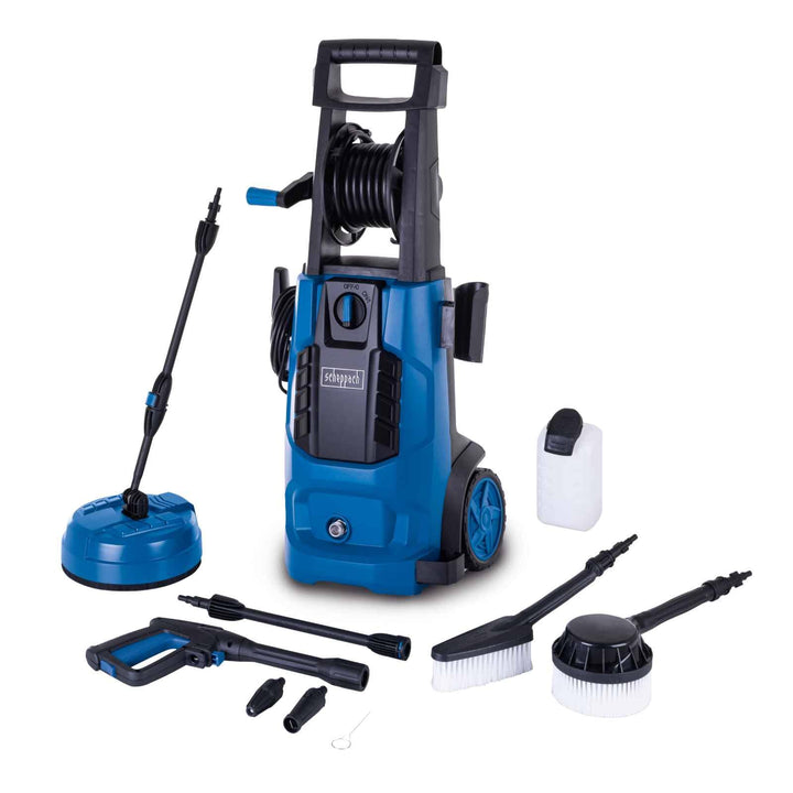 Scheppach Hochdruckreiniger HCE2800 | 180bar Arbeitsdruck | 480 l/h Fördermenge | integrierte Schlau
