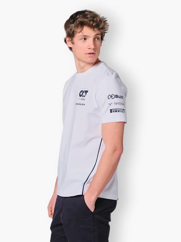 Scuderia AlphaTauri Official Teamline T-Shirt, Herren - Original Merchandise XXL Weiss, XXL Weiß