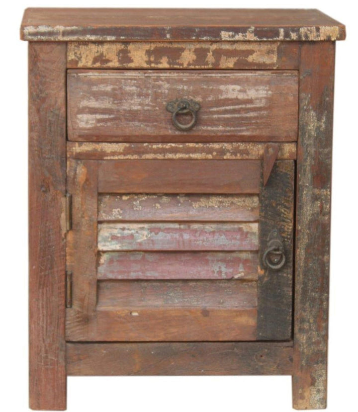 GURU SHOP Vintage Beistellschrank, Kommode, Nachttischschrank, Flurschrank - Modell 91, Braun, 56x46